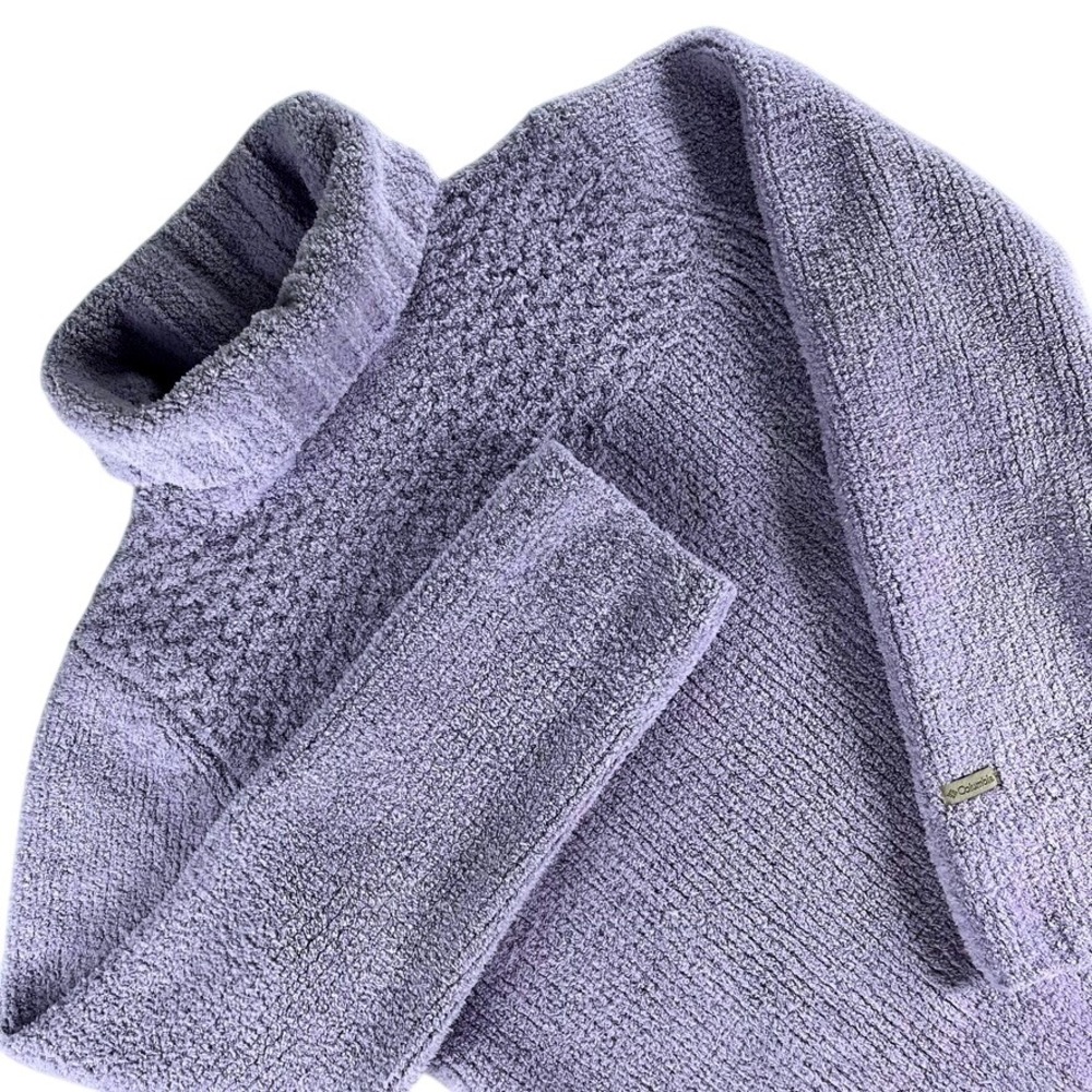 Columbia Turtleneck Sweater Womens Small Purple Relaxed Fit Polyester Fleece
